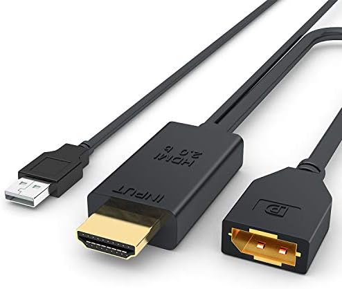 HDMI para DisplayPort Adaptador 4K 60Hz, Koopman HDMI para DP Cabo de conversor DP, Ativo HDMI 2.0 para exibir o conector da porta para Xbox PS4, suporta 1080p 144Hz de saída de vídeo