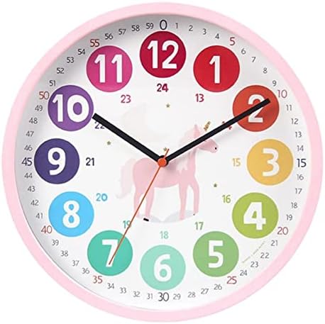 Gazechimp Modern Wall Relógio para aprender não marcando 25 cm, dizendo tempo ensinando relógio