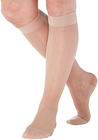 Meias de compressão pura 20-30mmHg para mulheres - Feito nos EUA - vestido joelho oi nylon suporte de apoio