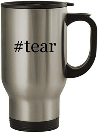 Presentes de Knick Knack Tear - 14oz de aço inoxidável Hashtag Caneca de café, prata