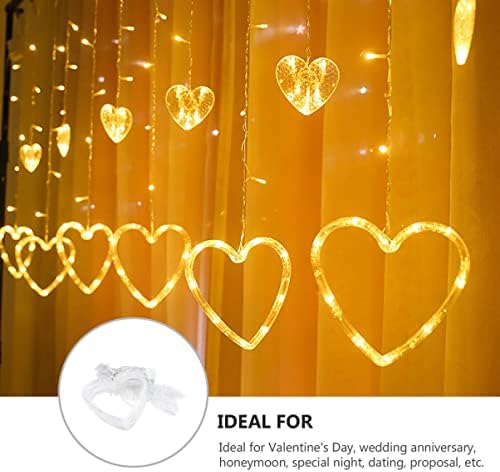 PretyZoom 3 sets para luzes de fada do dia Icelicle Warm Love Lamp Light Curtain Curtain sem coração