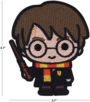 Simplicidade Chibi Harry Potter Aplique Patch de ferro para roupas, jaquetas e mochilas, 2,625 W x 3,125 h