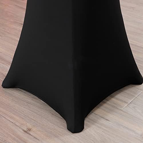 2 pacote 30 x43 cocktail preto spandex spandex redondo toalha de mesa alta para cantos de eventos