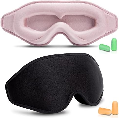Máscara de sono para homens e mulheres, máscara para os olhos do sono, máscara de olho 3D para dormir com alça ajustável, bengala de bengala de cera