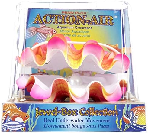 Ornamento de Ação Aerjadora Penn-Plax, molusco gigante-abre e fecha | Um ótimo olhar para qualquer decoração