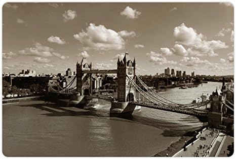 Ambsosonne Travel Pet Tapete Para comida e água, Tower Bridge na cidade de Londres City Sky Old Historic