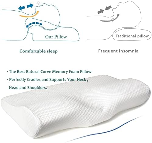 DACOBS1 Pillow de espuma de memória de contorno travesseiros ortopédicos para dormir, travesseiro cervical ergonômico para dor no pescoço - para dormentes laterais, costas e dormentes de estômago, travesseiro livre incluído (tamanho firme e padrão