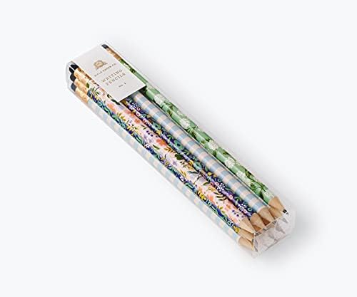 Rifle Paper co. Lápis de escrita variados de prado, conjunto de 12 lápis de escrita pré-encharcados de madeira