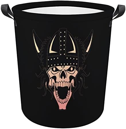 Mitologia nórdica do crânio viking grande cesto de roupa cesto dobrável cesta de lavanderia organizadora