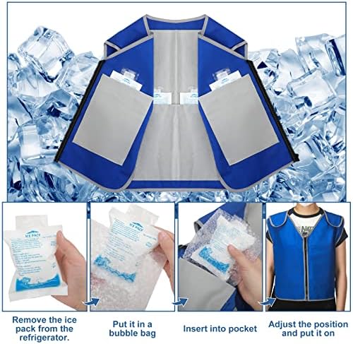 2 PCs Vesto de resfriamento para homens Mulheres gelo colete de trabalho com 40 PCs Pacotes de resfriamento