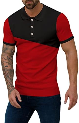 2023 Novos homens de verão moda moda macia lapel colorida combinando com manga curta camiseta de camiseta longa com mangas compridas homens