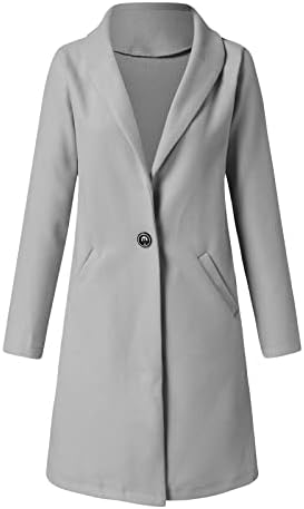 Zl geqinai sobre casaco feminino um botão sobretudo perde roupas longas de roupas casuais elegantes casacos de trincheira de inverno