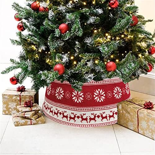 Colar da árvore de Natal Yytcsjz, ​​colarinho de árvore de natal de malha de neve e veado, decoração