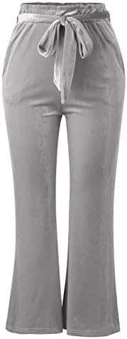 Calça de ioga de flare dsodan para mulheres femininas casuais cores sólidas com cintura alta elástico calça