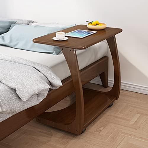 Mesa lateral do sofá de madeira sólida Feer pode ser movida a mesa de madeira de borracha de cabeceira com rodas