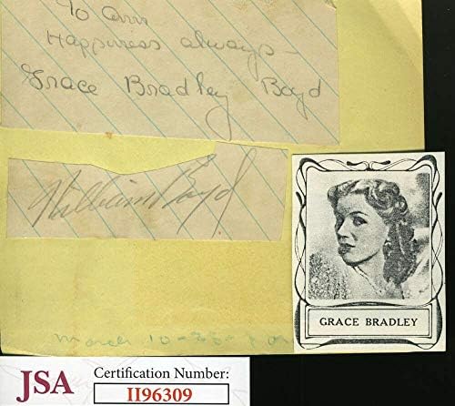 William e Grace Boyd Hopalong Cassidy JSA CoA assinou a página do álbum de 1940 Autograph