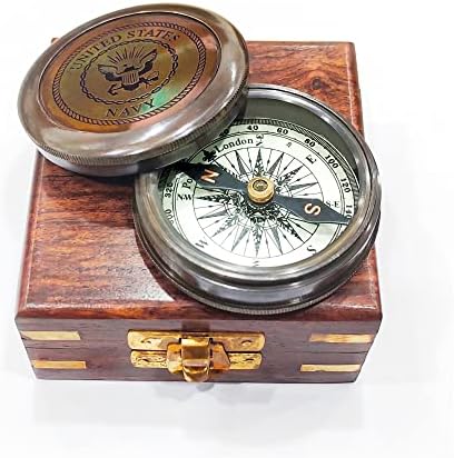 Portho Antique Flat Compass para direção para encontrar presentes antigos para ele no aniversário