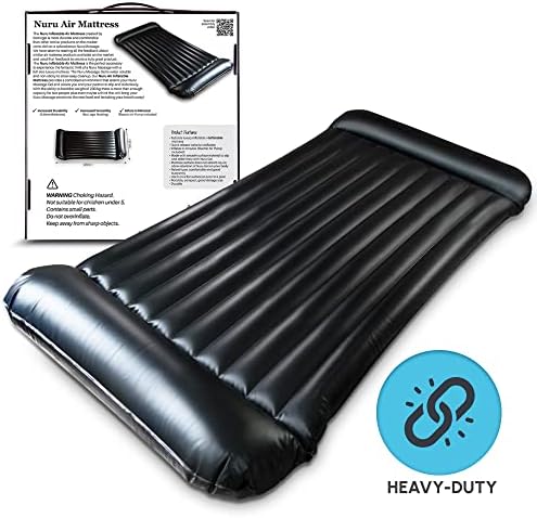 Colchão de ar inflável de massagem | Preto Durável PVC impermeável | 88in x 48in x6in