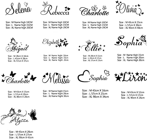 JIFU Nome personalizado Nome personalizado Gabinete de parede Butterfly Sticker para meninas Berçário de garotos