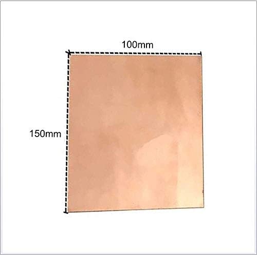 Placa de metal de cobre de placa de bronze Umky placa de papel alumínio 0. 8 x 100 x 150 mm placa de metal de cobre cortada, 100 mm x 150 mm x 1mm de folha de metal