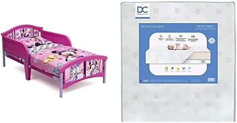 Delta Children Plástico Cama de Plástico, Disney Minnie Mouse Twinkle Galaxy Dual Lado Lado Reciclado Core