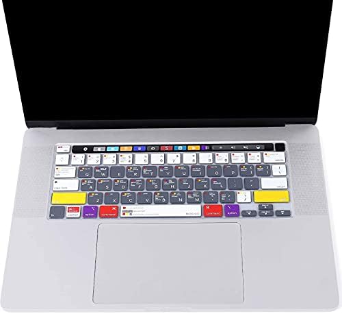 Mosis Teclado de teclado compatível com MacBook Pro 13 polegadas M2 2023.2022, 2021 2020 M1 A2338 A2289 A2251 e compatível com MacBook Pro 16 2020 2019 A2141 Touch ID, Silicone Skin, Mac OS X Short, White, White