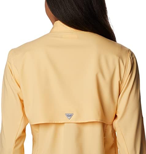 Camisa de manga longa para mulheres femininas de Columbia, manteiga de cacau, x-small