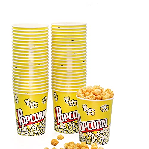32 Caixas de pipoca de 32 Oz Buckets de pipoca descartáveis ​​xícaras de pipoca clássicas Popcorn