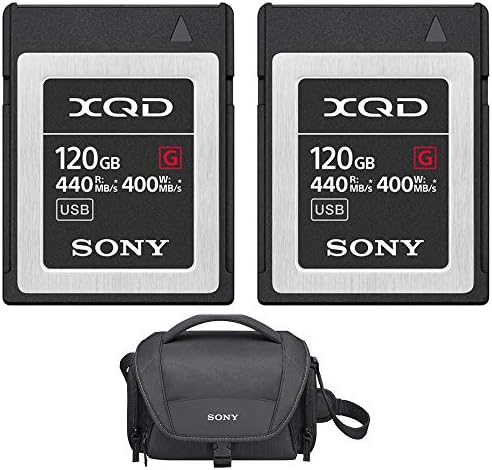 Sony QD-G120F ​​Profissional XQD G-Series 120 GB Pacote de pacote 2 de pacote com capa de transporte