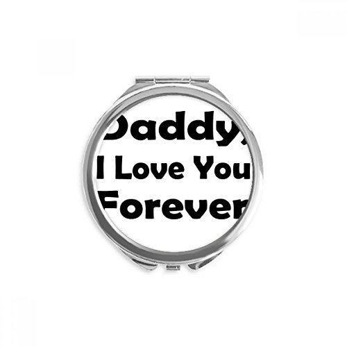 Amo You Dad Festival Citação de mão Compact espelho redondo portátil Pocket Glass