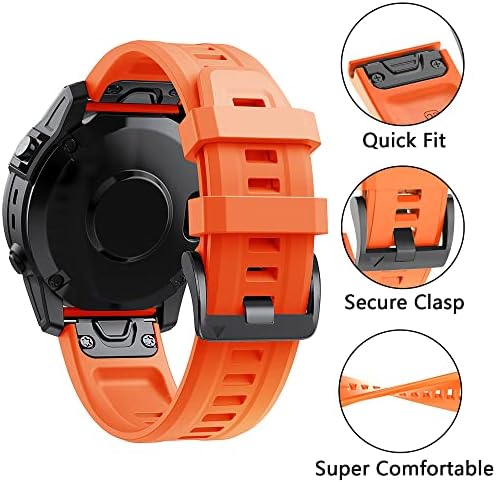 DJDLFA 22 26mm Silicone Watch Band tapas para Garmin Fenix ​​6x 6 Pro 7x 7 5 5x 3 3HR 945 Pulseira Smartwatch