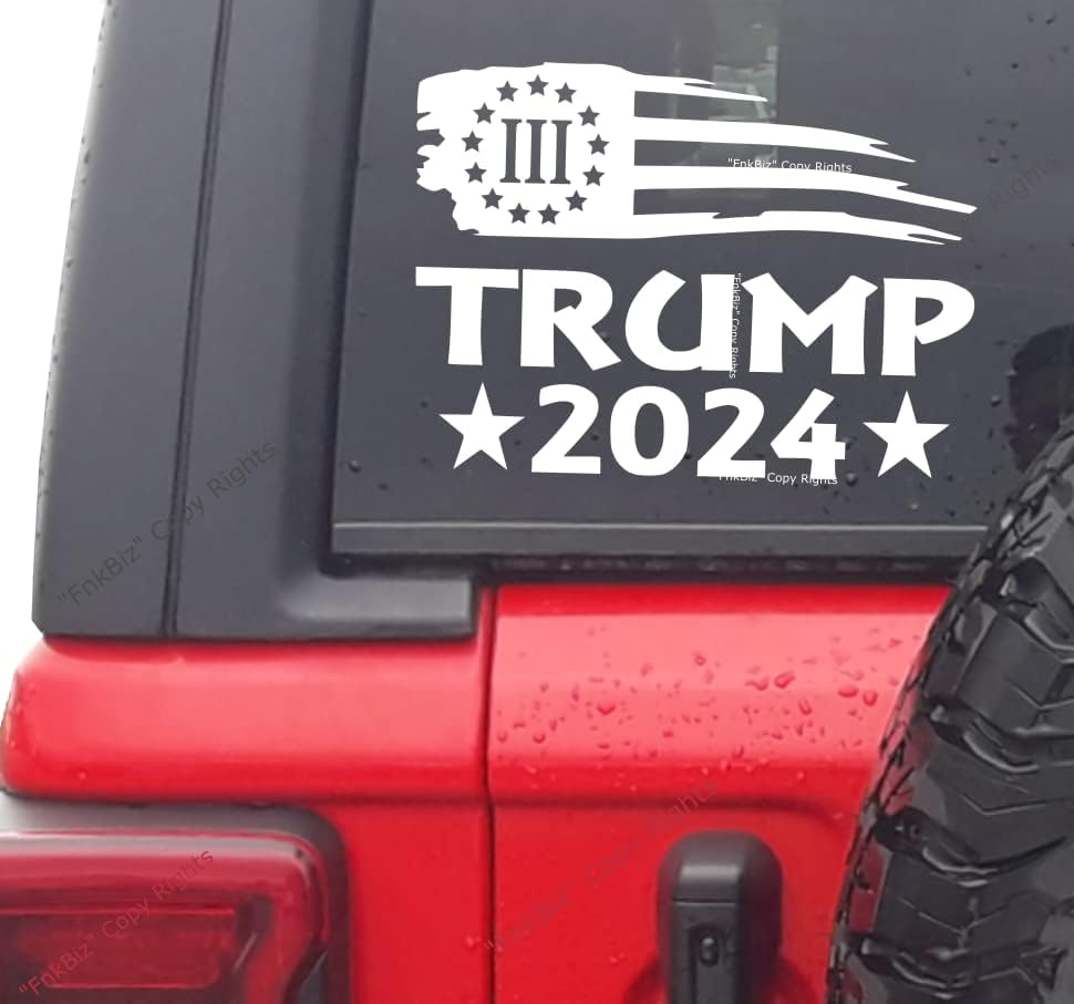 Trump 2024 sinalizador adesivo de decalque dos EUA bandeira de vinil carros caminhões Vans Vans