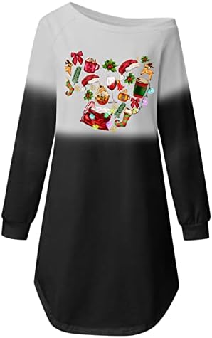 Vestido de camisa de tinta de gravata oplxuo para mulheres feias estampas de Natal vestidos de túnica longa de