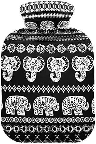 Garrafas de água quente com capa Indian Elephant Water Water Saco para alívio da dor, cólicas de época, bolsa