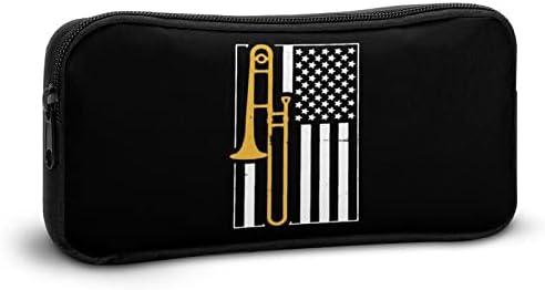 Bandeira dos Estados Unidos trombone adolescente adolescente capa de lápis adulto de grande capacidade