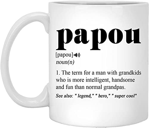 HTDESIGNS Papou Definição Coffee Caneca - Copo definido de Papou - Idéias engraçadas de presentes de