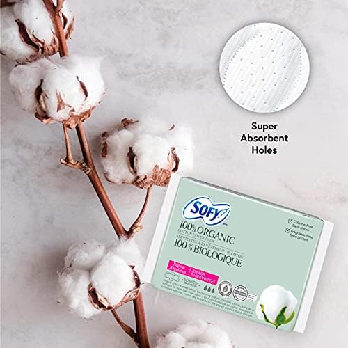 Aldeias higiênicas de algodão orgânico sofy para mulheres - guardanas sanitários regulares orgânicos certificados,