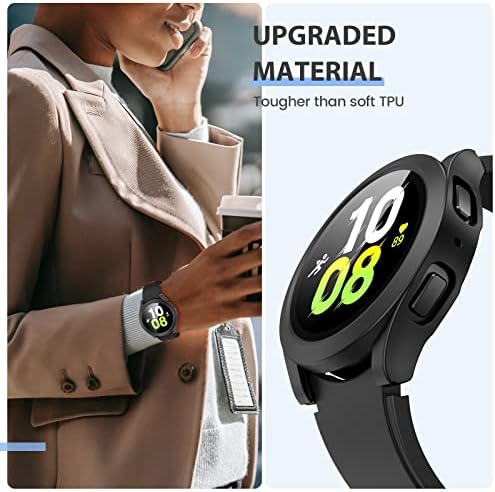 [2Pack] Tensea for Samsung Galaxy Watch 5 2022 e 4 2021 Caso de protetor de tela 44mm Acessórios, cobertura