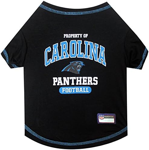 Camisa de estimação para cães e gatos - NFL Carolina Panthers T -shirt de cachorro, grande. - camiseta