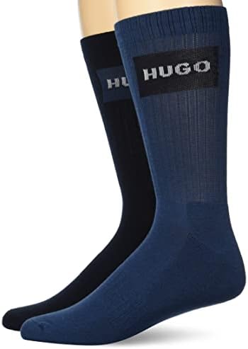 Rótulo de logotipo Hugo Babys Boys 2 meias de algodão penteado com penteado