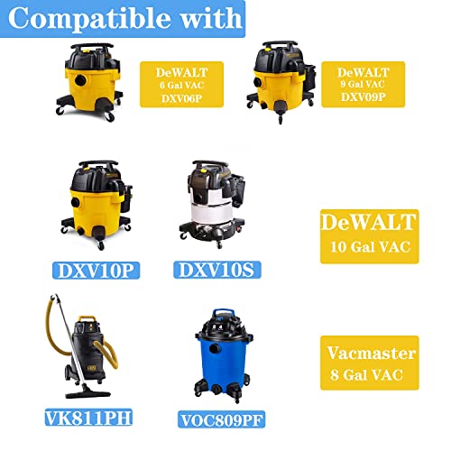 6 Pacote DXVA19-4101 Sacos de vácuo compatíveis com vácuo molhado/seco de Dewalt 6-10 galões, modelos DXV06P,
