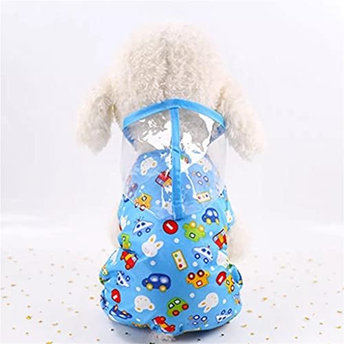 Casa de chuva de capa de chuva de capa de cão wzhsdkl com capuz de desenho animado para cães de cachorro impermeabilizado