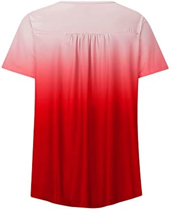 Camisa da blusa para meninas verão outono 2023 Manga curta V Botão de algodão de pescoço