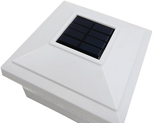 12 pacote de jardim branco ao ar livre 5 x 5 LED solar Post Deck Cap quadrado cerca de lente martelada