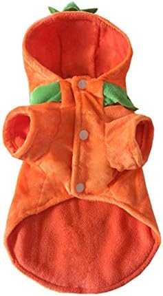 MOGOKO DOG CAT HALLOWEEN FREQUISES DE PUMPINAÇÃO, vestido engraçado de cosplay de animais de estimação, roupas de casaco com capuz de cachorro, vestuário de macacão quente de inverno de outono de inverno