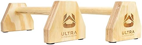 Conjunto de paraletas de madeira de fitness Ultra - barra de push up de madeira de 17 polegadas para L Sta
