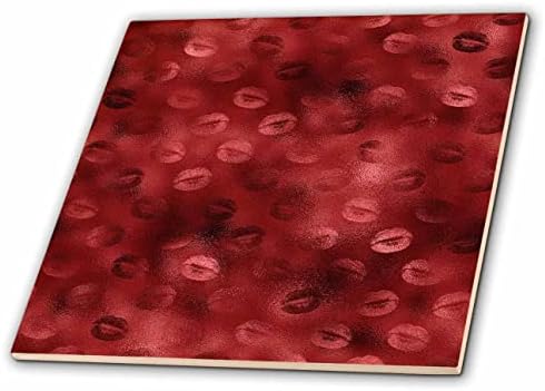 3drose Anne Marie Baugh - Padrões - Glam Red On Red Lip Kiss Impressão Padrão - Tiles