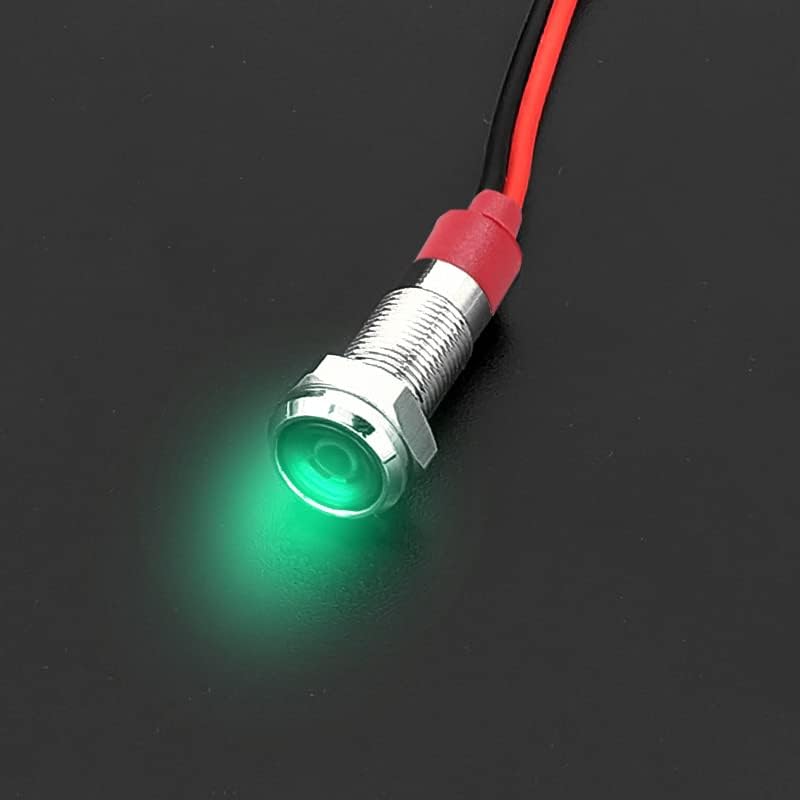 Jaizaiwj 6pcs 12V LED Indicador Luz de 8mm （5/16 Indicador de sinal de giro Lâmpada de sinal à prova d'água com luz de teste de fio de 150 mm para caminhões de carro