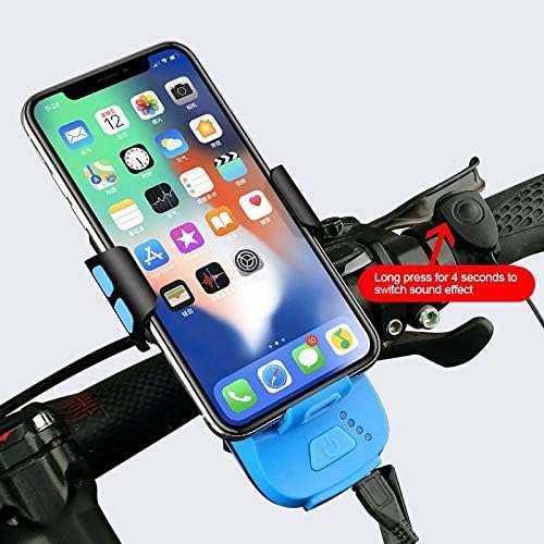 Stand e Mount for Galaxy S6 Edge Plus - Montagem de bicicleta solar Rejuva, Montagem de Bicicleta com Solar Power Bank, Lights and Horn - Jet Black