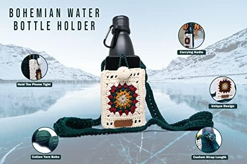 Macames de garrafa de água de água ajustável tira longa ajustável, bolsa de garrafa de água de crossbody, portadores